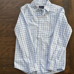 CHILDREN’S PLACE Sky Blue Gingham Shirt 10-12 NWOT
